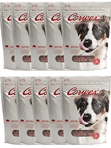 Corwex Soft-Treats (Büffel, 10x165g), Hundesnack - Tranigssnacks, herzhaft softe Hundeleckerli für Training, für alle Rassengrößen, glutenfrei & mit hohem Fleischanteil von Corwex