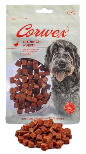 Corwex Trainingswürfel Hundesnacks mit Ente, Monoprotein, Trainee Snack, getreidefreie Leckerlie fürs Hundetraining (16x70g, Ente) von Corwex