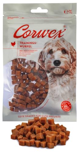 Corwex Trainingswürfel Hundesnacks mit Huhn, Monoprotein, Trainee Snack, getreidefreie Leckerlie fürs Hundetraining (16x70g, Huhn) von Corwex