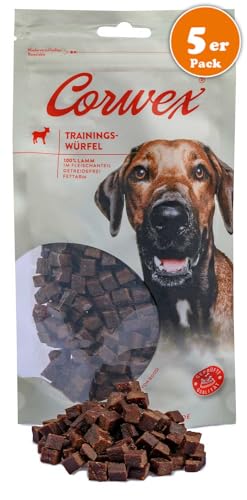 Corwex Trainingswürfel Hundesnacks mit Lamm, Monoprotein, Trainee Snack, getreidefreie Leckerlie fürs Hundetraining (5x250g, Lamm) von Corwex