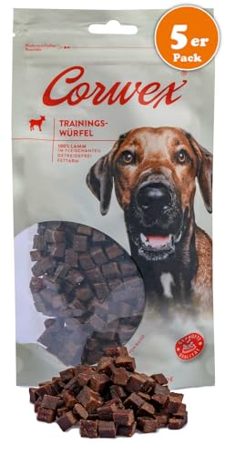 Corwex Trainingswürfel (5x250g, Lamm) Hundesnacks mit Lamm, Monoprotein, Trainee Snack, getreidefreie Leckerlie fürs Hundetraining von Corwex