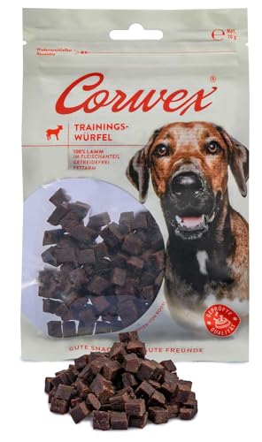 Corwex Trainingswürfel Hundesnacks mit Lamm, Monoprotein, Trainee Snack, getreidefreie Leckerlie fürs Hundetraining (70g, Lamm) von Corwex