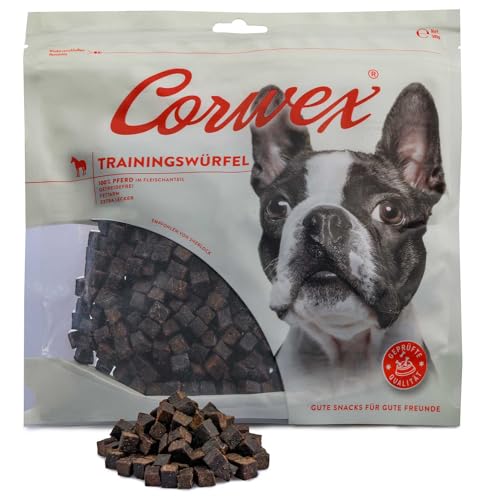 Corwex Trainingswürfel Hundesnacks mit Pferd, Monoprotein, Trainee Snack, getreidefreie Leckerlie fürs Hundetraining (500g, Pferd) von Corwex