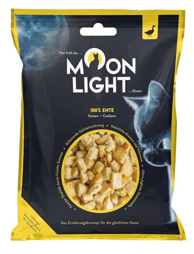 Moonlight Katzensnack (1 Päckchen) - 100% Ente gefriergetrocknet - Ideal für empfindliche Katzen & Allergiker, ohne Getreide & ohne Zucker von Corwex