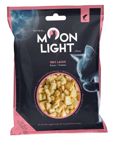 Moonlight Katzensnack (1 Päckchen) - 100% Lachs gefriergetrocknet - Ideal für empfindliche Katzen & Allergiker, ohne Getreide & ohne Zucker von Corwex