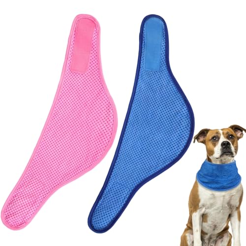 2 Stück Hund Kühlende Bandana, Verstellbare Atmungsaktive EIS-Halsband Schal für Sommer Hitze, Verhindert Überhitzung Sommer Unentbehrlich für Outdoor-Abenteuer (M) von Cosiesnest