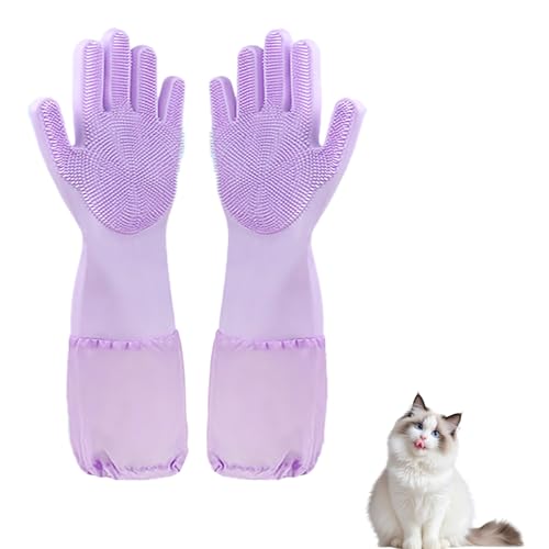 2 Stück Hund Waschen Handschuhe Fellpflegehandschuh Katze Dusche Zubehör Hundezubehör Erweitert Silikon Multifunktionale Bade- und Massagehandschuhe für Hunde, Katzen, Kaninchen | Lila/Rosa 2 Stück Hund Waschen Handschuhe Fellpflegehandschuh Katze Dusche Zubehör Hundezubehör Erweitert Silikon Multifunktionale Bade- und Massagehandschuhe für Hunde, Katzen, Kaninchen | Lila/Rosa von Cosiesnest