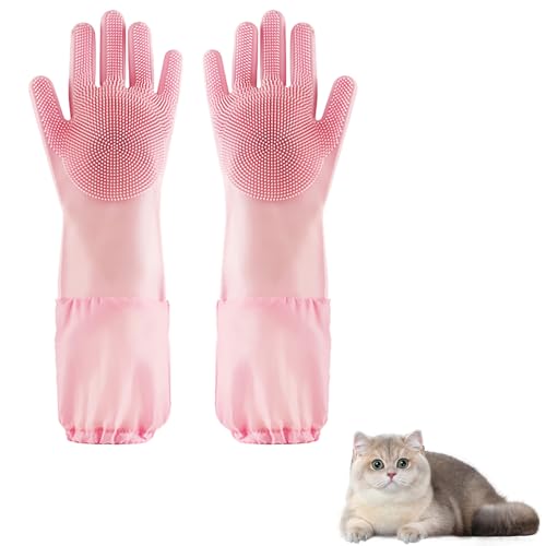 2 Stück Hund Waschen Handschuhe Fellpflegehandschuh Katze Dusche Zubehör Hundezubehör Erweitert Silikon Multifunktionale Bade- und Massagehandschuhe für Hunde, Katzen, Kaninchen | Lila/Rosa 2 Stück Hund Waschen Handschuhe Fellpflegehandschuh Katze Dusche Zubehör Hundezubehör Erweitert Silikon Multifunktionale Bade- und Massagehandschuhe für Hunde, Katzen, Kaninchen | Lila/Rosa von Cosiesnest