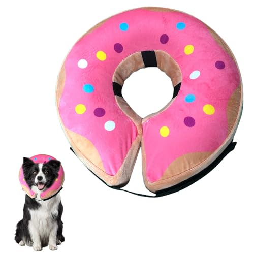 Aufblasbares Genesungshalsband für Hunde und Katzen nach der Operation - Waschbare Schutzkegel-Alternative mit Schnellverschluss und verstellbarer Passform, verhindert Lecken von Wundstichen (Rosa, M) von Cosiesnest