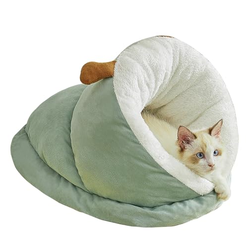 Katzenbett Höhle KatzenhöHle 1 Stück 35 * 25 * 25cm Katzenkorb Katzenhaus Katzenbetten für Drinnen mit Anti-Rutsch-Boden Cat Sleeping Bag Baumwolle Katzenbett Flauschig von Cosiesnest