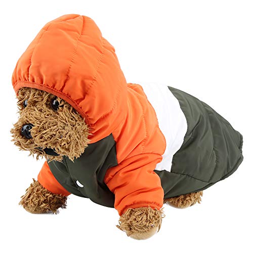 【April Geschenk】 Hund Winterkleidung Pet Hoodies Kleidung Pet Coat,(White orange Brown Green, L) von Cosiki