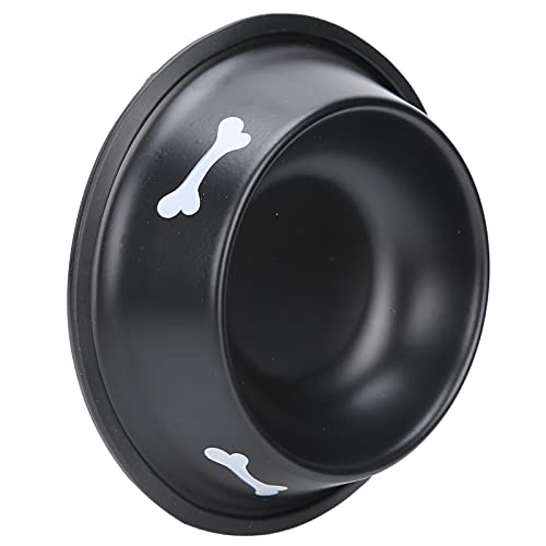 Cosiki Edelstahlhundschalen, Katzenfutterschale Haustier Fütterungsschale Stapelbare Welpen Geschirr Hundeberken für Nahrung und Wassermetallhundschalen für Innenkatzen Kleine Hunde (Black) von Cosiki