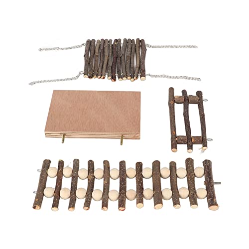 Cosiki Hamster-Plattform-Schaukel-Set, Hamster-Spielplattform aus Holz, Zähneknirschen, Sicher für Zuhause für Zwerghamster von Cosiki