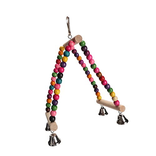 Cosiki Holzperlen-Vogelschaukel-Spielzeug, Bunte Lebensmittelfarben-Papageienkäfig-Spielzeug für Vögel Cosiki Holzperlen-Vogelschaukel-Spielzeug, Bunte Lebensmittelfarben-Papageienkäfig-Spielzeug für Vögel von Cosiki