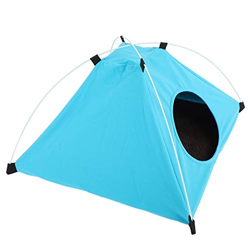 Cosiki Hundzelt, Haustierzelt Kleiner Mittelhäuser Haushundkäfig mit Plüsch Matte Pet Playpen Camping Beach Sonne Schutzhunde Haus Outdoor Klappe Outdoor Cat Bett Pad Kennel für Reisen (Blue) von Cosiki