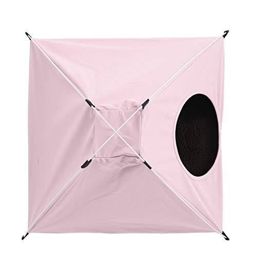 Cosiki Hundzelt, Haustierzelt Kleiner Mittelhäuser Haushundkäfig mit Plüsch Matte Pet Playpen Camping Beach Sonne Schutzhunde Haus Outdoor Klappe Outdoor Cat Bett Pad Kennel für Reisen (PINK) von Cosiki