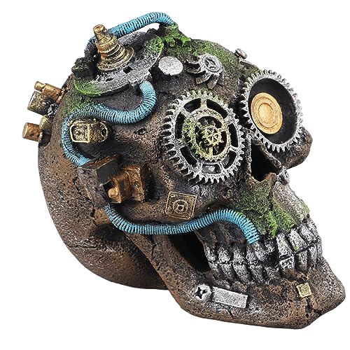Cosiki Schädel-Kopf-Dekoration, Kunstharz, Mehrzweck-Hochleistungsharz, Aquarium-Schädel-Dekoration, Dekorativ für Aquarium Cosiki Schädel-Kopf-Dekoration, Kunstharz, Mehrzweck-Hochleistungsharz, Aquarium-Schädel-Dekoration, Dekorativ für Aquarium von Cosiki