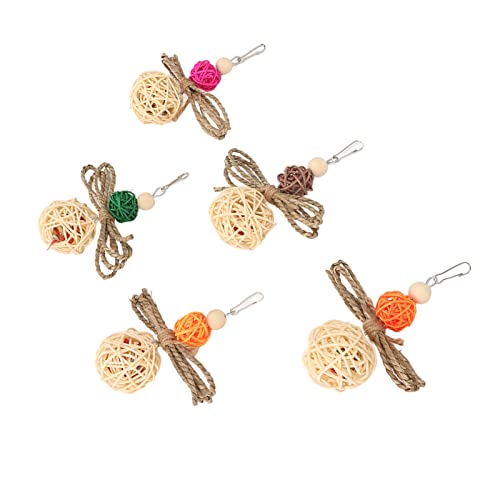 Cosiki Vogel-hängende Rattan-Kugel-Spielzeuge, 5-teiliges Bissfestes Buntes Vogelspielzeug für Vögel Cosiki Vogel-hängende Rattan-Kugel-Spielzeuge, 5-teiliges Bissfestes Buntes Vogelspielzeug für Vögel von Cosiki