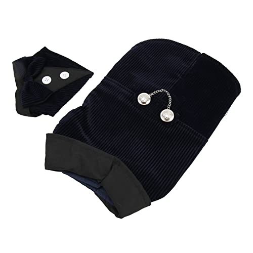 Formaler Hunde-Smoking, Stilvoller Hunde-Smoking mit Knöpfen, Hautfreundlicher Schnurgebundener Samt für Kleine Hunde (XS) von Cosiki