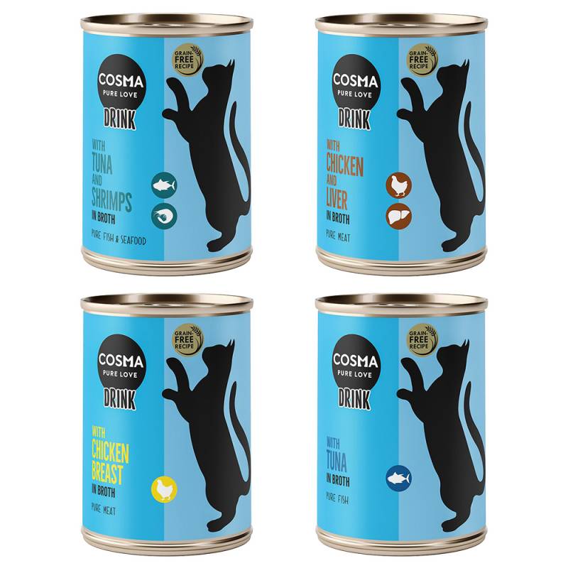10 + 2 gratis! 12 x 100 g Cosma Drinks   - Mix (4 Sorten) von Cosma