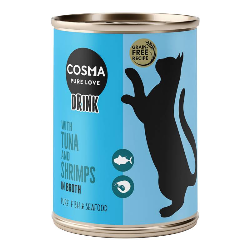 10 + 2 gratis! 12 x 100 g Cosma Drinks   - Thunfisch und Shrimps von Cosma