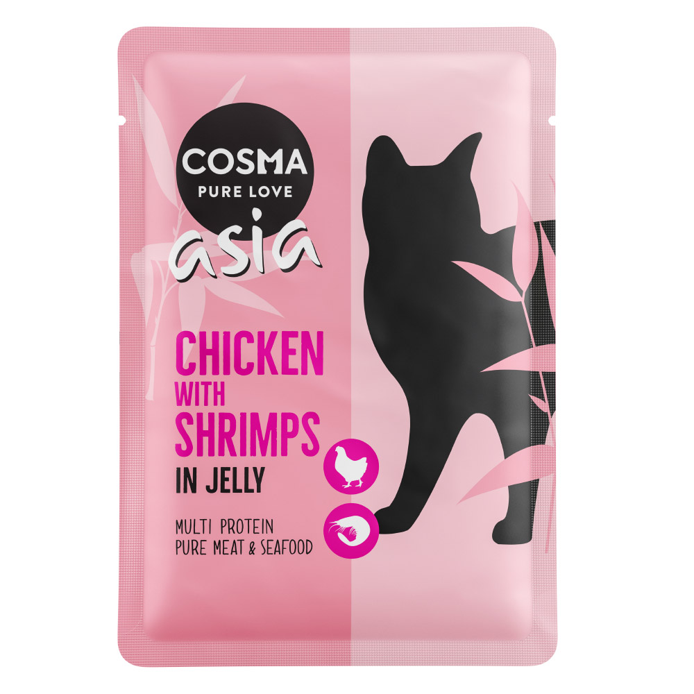 Cosma Asia in Jelly Frischebeutel 6 x 100 g - Huhn & Shrimps von Cosma