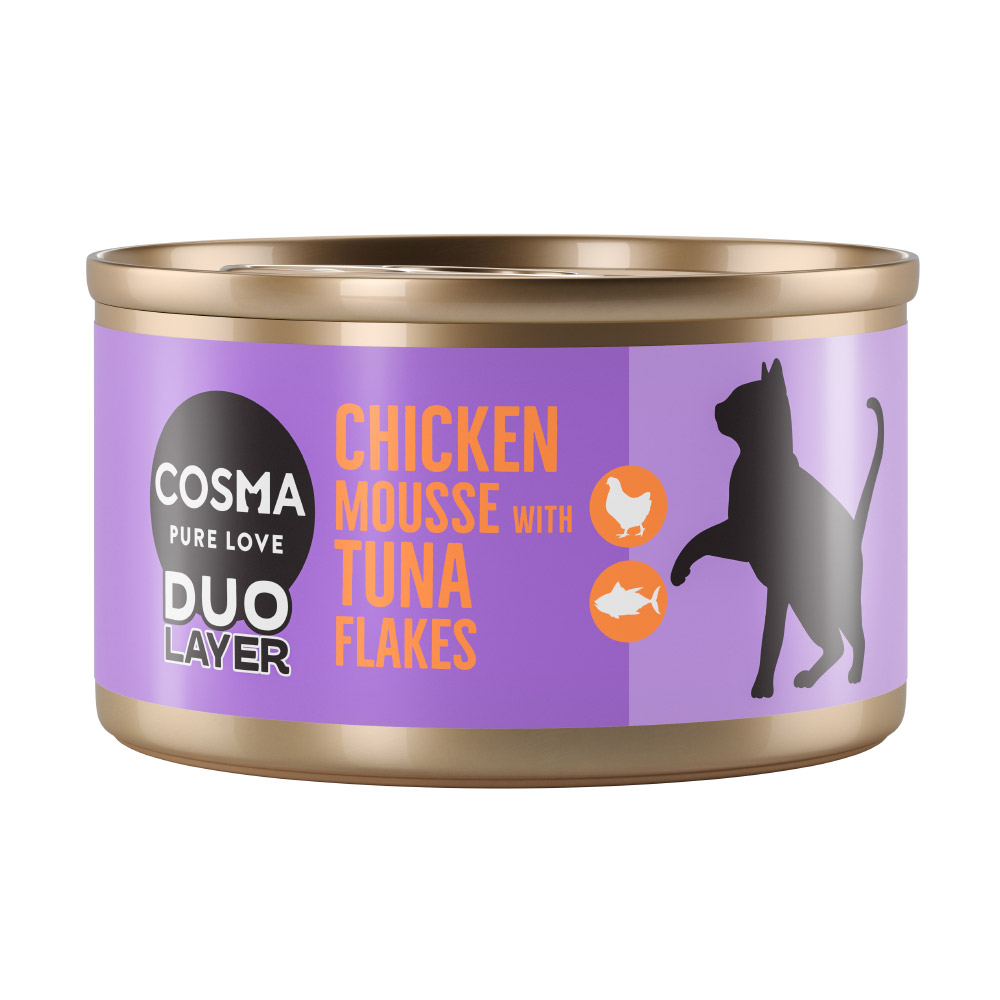 Cosma DUO Layer 24 x 70 g zum Aktionspreis! - Hühnchenmousse mit Thunfischstückchen Cosma DUO Layer 24 x 70 g zum Aktionspreis! - Hühnchenmousse mit Thunfischstückchen von Cosma