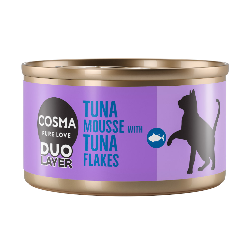 Cosma DUO Layer 6 x 70 g - Thunfischmousse mit Thunfischstückchen von Cosma