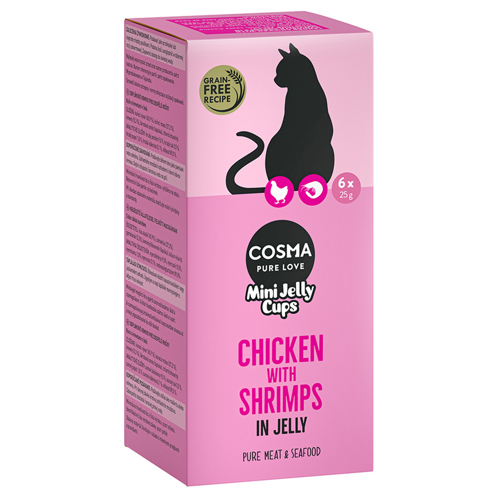 Sparpaket Cosma Mini Jelly Cups 24 x 25 g  - Hühnchen/Shrimps von Cosma