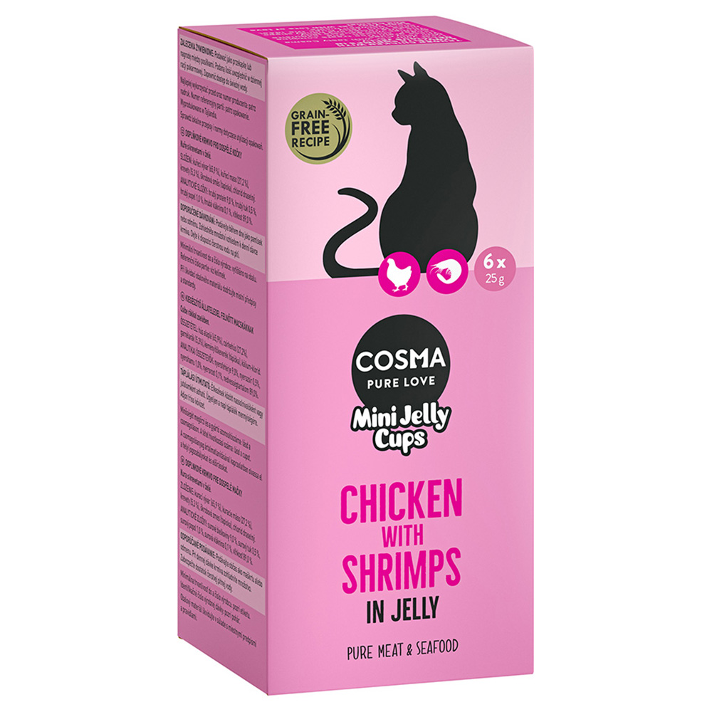 Cosma Mini Jelly Cups 6 x 25 g  - Hühnchen/Shrimps von Cosma