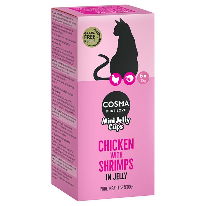 Cosma Mini Jelly Cups 6 x 25 g  - Hühnchen/Shrimps von Cosma