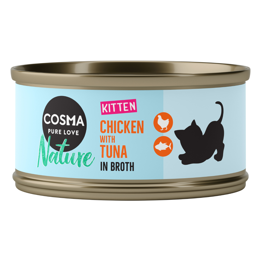 Cosma Nature Kitten 6 x 70 g - Hühnchen & Thunfisch von Cosma