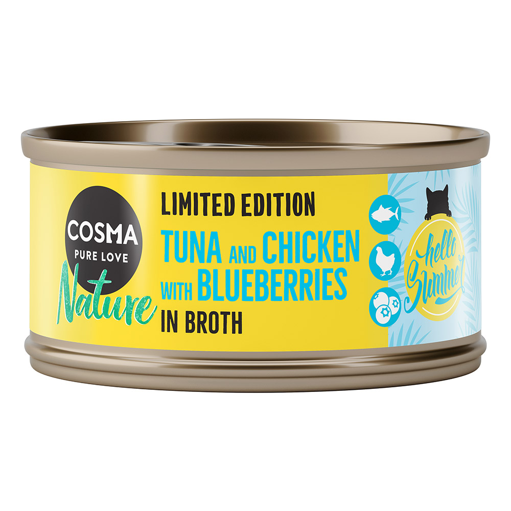 Cosma Nature Summer-Edition Thunfisch und Hühnchen mit Blaubeeren - 24 x 70 g von Cosma