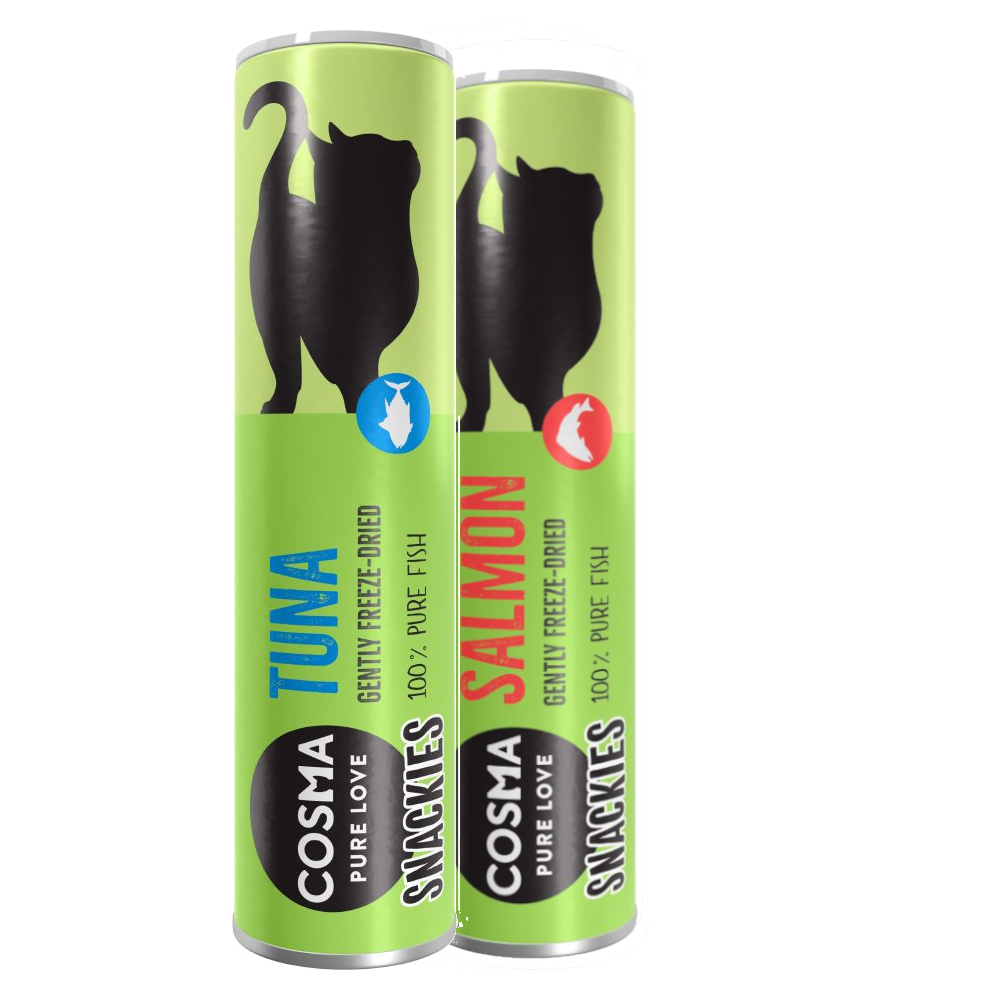 Cosma Snackies zum Sonderpreis! - Mixpaket 1: Thunfisch, Lachs (30 g) von Cosma