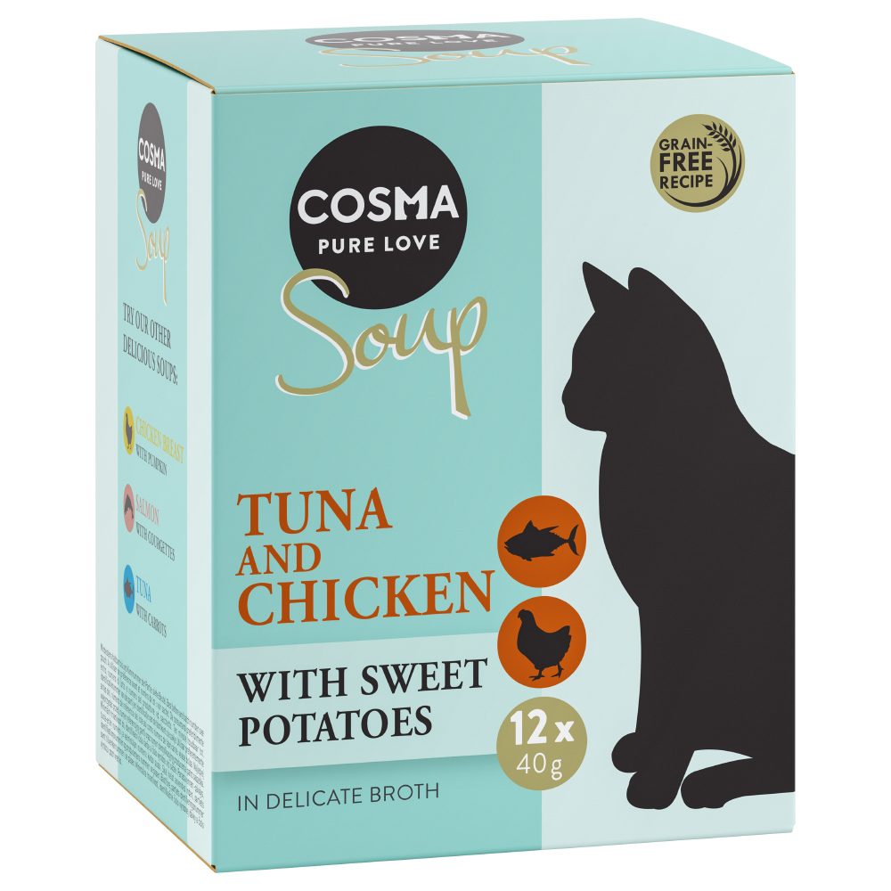 Cosma Soup 12 x 40 g  Thunfisch und Hühnchen mit Süßkartoffel von Cosma