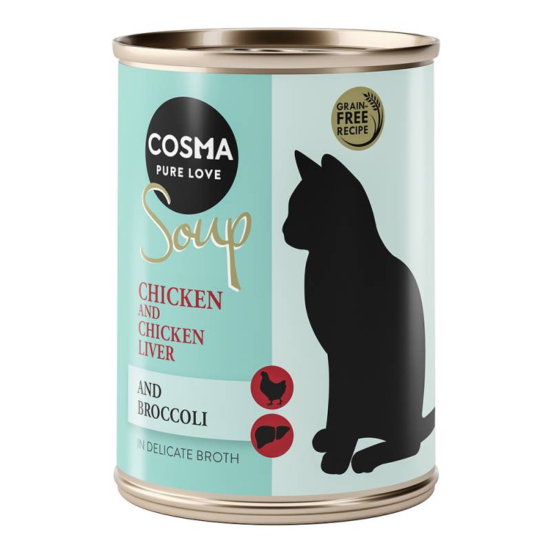 Cosma Soup 6 x 100 g zum Sonderpreis! - Hühnchenfilet mit Hühnerleber und Brokkoli von Cosma