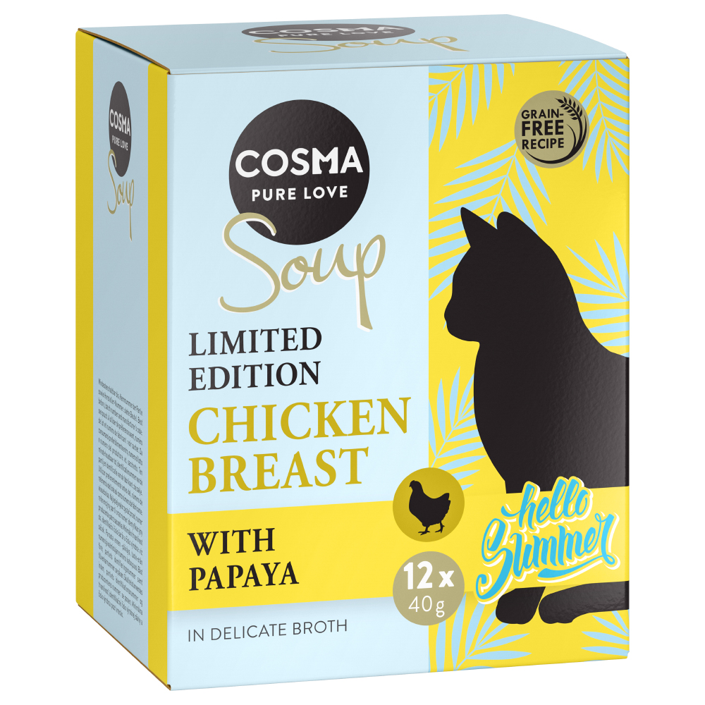 Cosma Soup Summer-Edition Hühnchenbrust mit Papaya - Sparpaket: 24 x 40 g Cosma Soup Summer-Edition Hühnchenbrust mit Papaya - Sparpaket: 24 x 40 g von Cosma