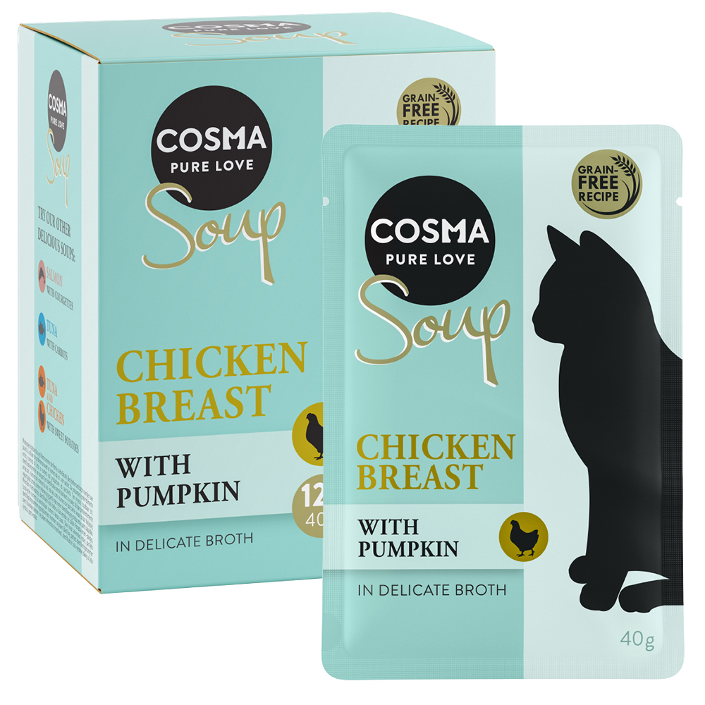 Jetzt 20 % günstiger: Sparpaket Cosma Soup 48 x 40 g! - Hühnchenbrust mit Kürbis Jetzt 20 % günstiger: Sparpaket Cosma Soup 48 x 40 g! - Hühnchenbrust mit Kürbis von Cosma