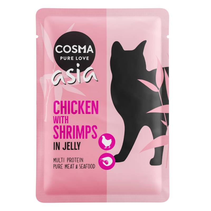 Sparpaket Cosma Asia Frischebeutel 24 x 100 g - Huhn & Shrimps von Cosma