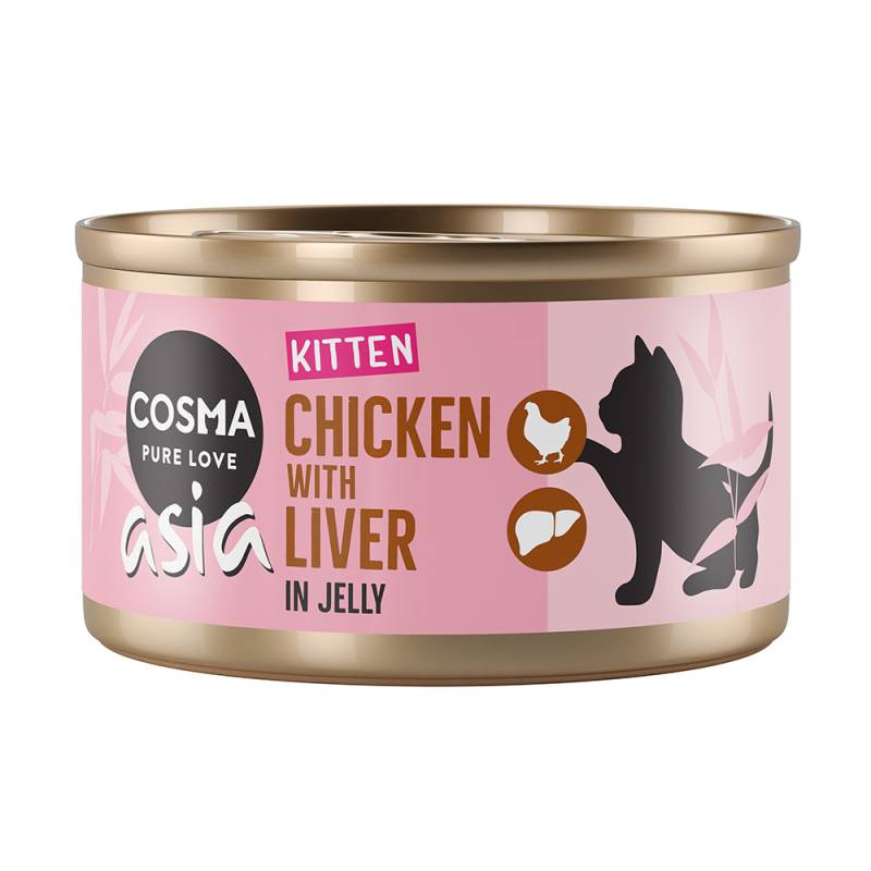 Sparpaket Cosma Asia Kitten in Jelly 12 x 85 g  Hühnchen mit Hühnchenleber von Cosma