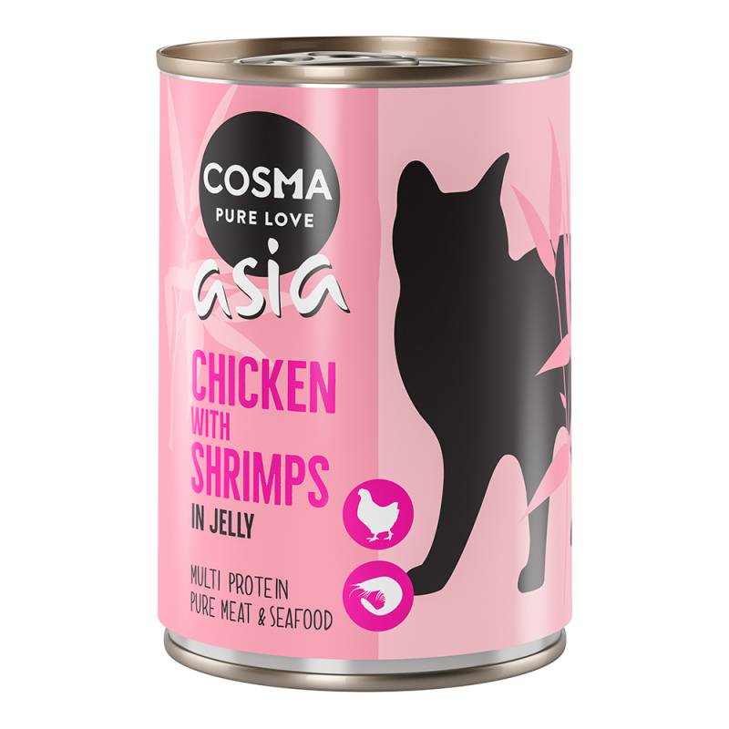 Sparpaket Cosma Asia in Jelly 12 x 400 g - Huhn  & Shrimps von Cosma