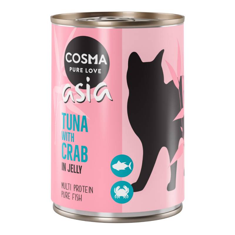 Sparpaket Cosma Asia in Jelly 12 x 400 g - Thunfisch & Krebsfleisch von Cosma