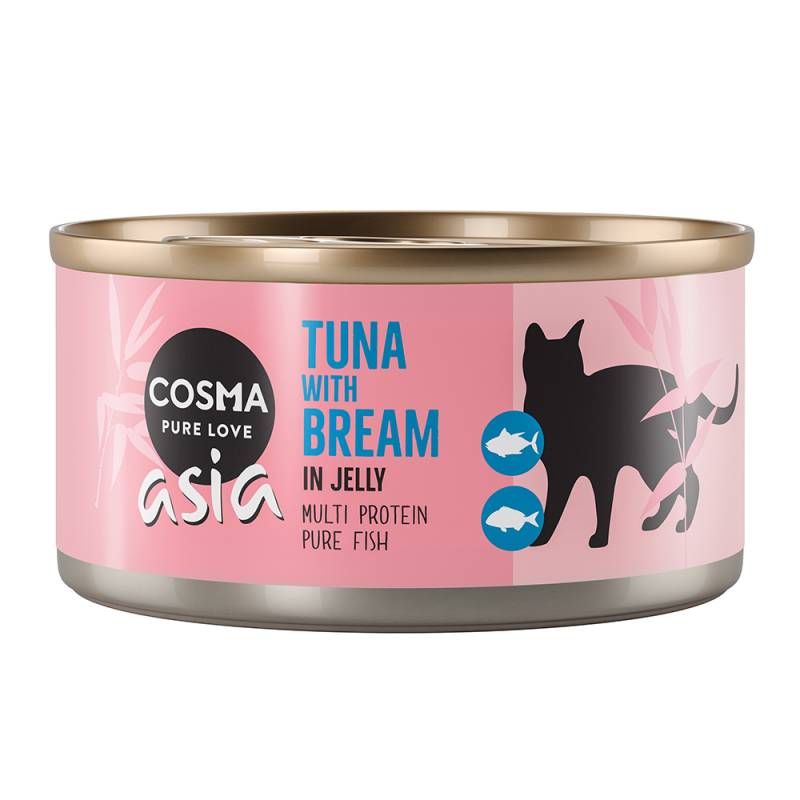 Sparpaket Cosma Asia in Jelly 24 x 170 g - Thunfisch & Brasse von Cosma