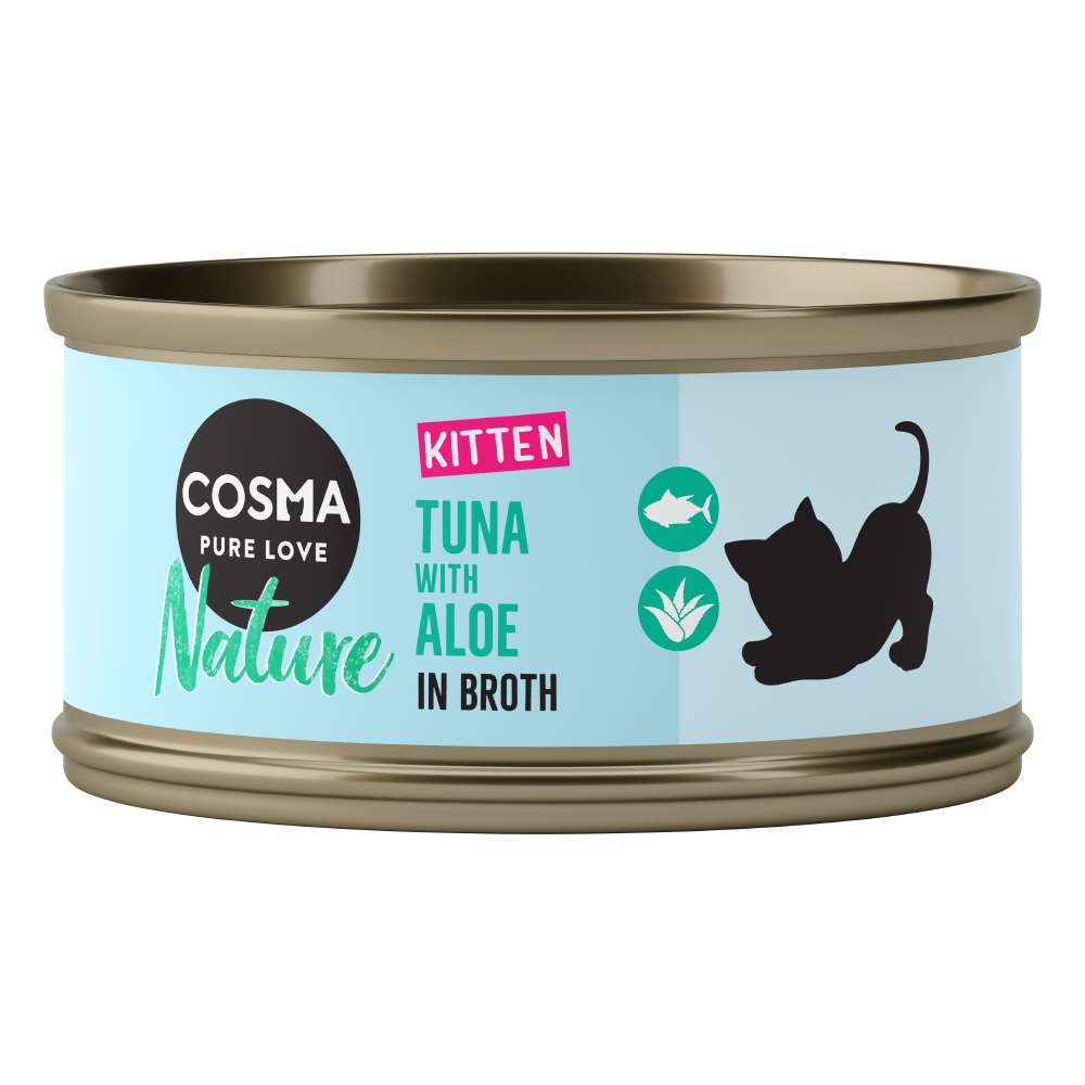 Sparpaket Cosma Nature Kitten 24 x 70 g - Thunfisch & Aloe vera von Cosma