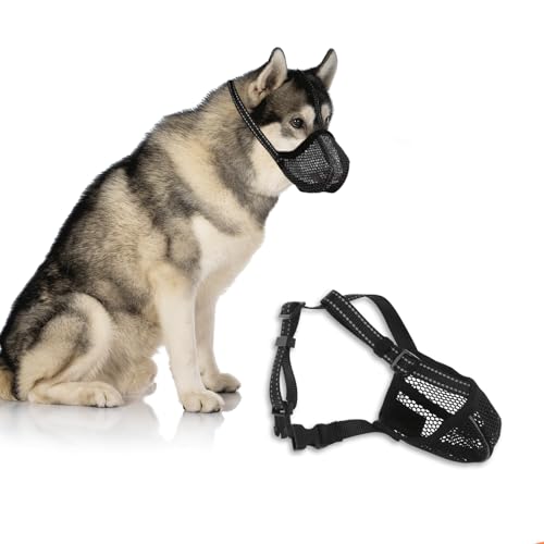 Cosmeria Maulkorb L für Große und Mittlere Hunde, Verstellbarer Hundemaulkorb Atmungsaktiv, Sicherer Maulkorb für Hunde, Anti-Beißen und Kauen Cosmeria Maulkorb L für Große und Mittlere Hunde, Verstellbarer Hundemaulkorb Atmungsaktiv, Sicherer Maulkorb für Hunde, Anti-Beißen und Kauen von Cosmeria