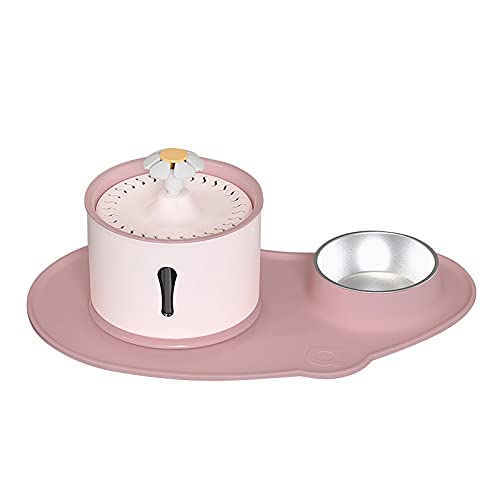 Cosmin 1Pcs Pet Water Fountain Charge Mute Water Bottle Automatic Circulation Dispenser Drinking Bowl & Filter, Pink von Cosmin
