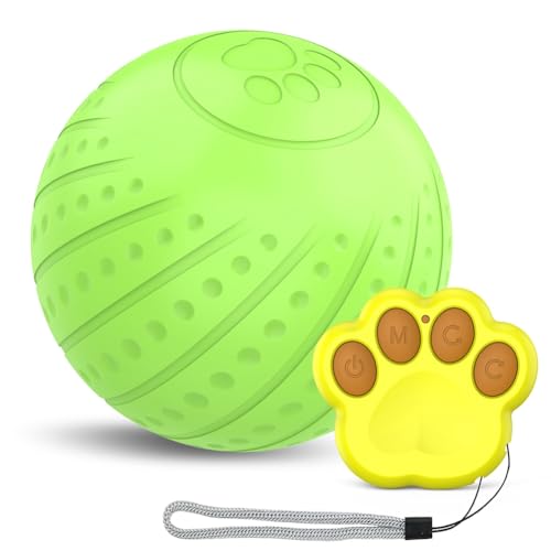 Cosmin Intelligentes Interaktives, Aktiver Rollball für Welpen/Kleine Hunde mit LED-Lichtern und Fernbedienung - Grün von Cosmin