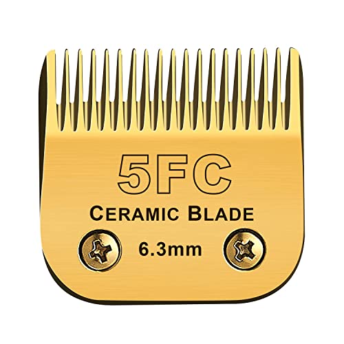 5FC Blade Fellpflege-Haarschneidemaschine, Ersatzklinge, kompatibel mit Andis Dog Clipper/den meisten Oster A11/Wahl KM Series Haustierschneidemaschinen (5FC: 6,3 mm), Gold von Cosyonall