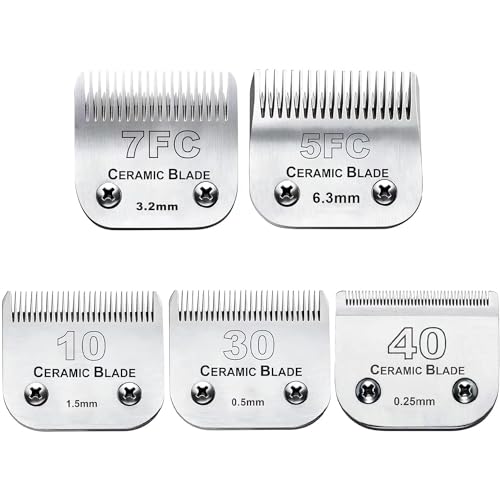 Cosyonall 5PCS Ersatzklinge für Hundepflege, kompatibel mit Andis-Schermaschinen, Karbonstahl, abnehmbare Keramik, scharfe Kante, auch kompatibel mit Wahl/Oster Hundeknipsern Cosyonall 5PCS Ersatzklinge für Hundepflege, kompatibel mit Andis-Schermaschinen, Karbonstahl, abnehmbare Keramik, scharfe Kante, auch kompatibel mit Wahl/Oster Hundeknipsern von Cosyonall