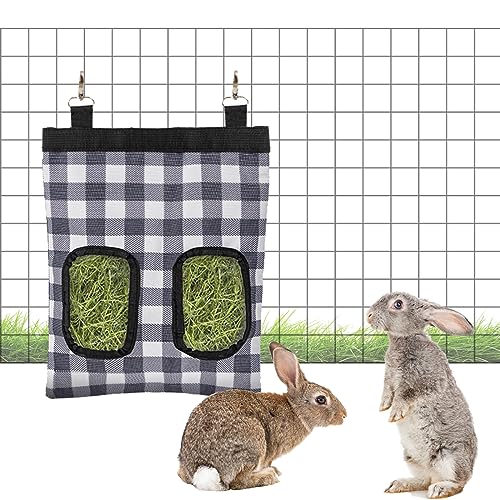Kaninchen Heutasche, meerschweinchen heusack Hase Futterspender Sack 600D Oxford Tuch Stoff, der Heu für Kleintiere füttert (2 Fenster) von Cosysparks